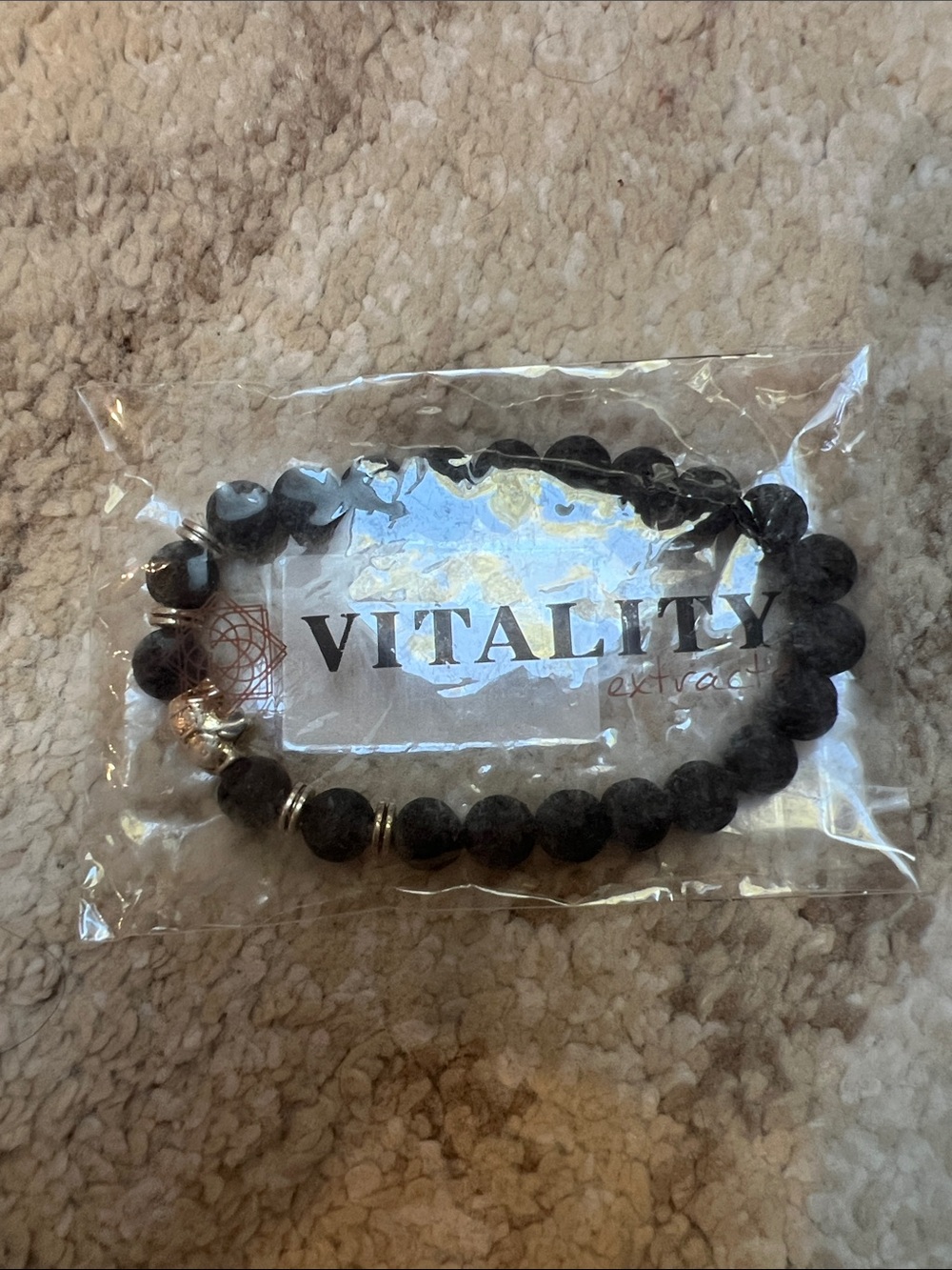 Vitality Black Lava Bead Bracelet Elephant